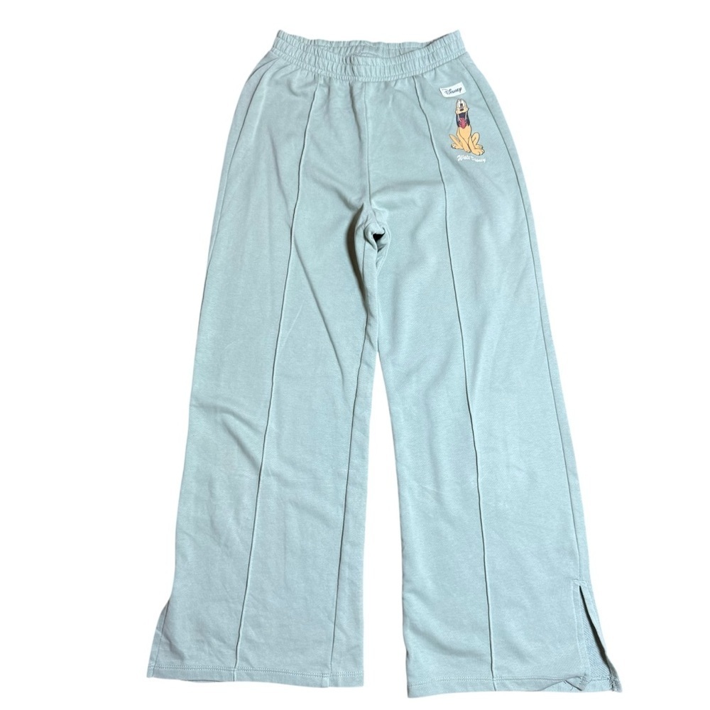 Disney x H&M Kids Light Green Sweatpants – Pluto Graphic – Size 10–11Y
